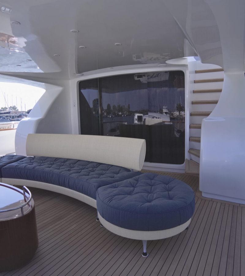 Italy, Fiumicino (Rome); 26 September 2005, MAIORA luxury yacht in the port, view of the stern - EDITORIAL