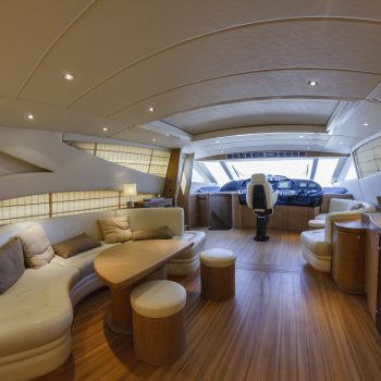 Italy, Fiumicino (Rome), Alfamarine 78 luxury yacht, dinette